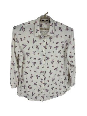 Lands End Women's Floral Button-Down Long Sleeve Shirt Size 2X 20W-22W